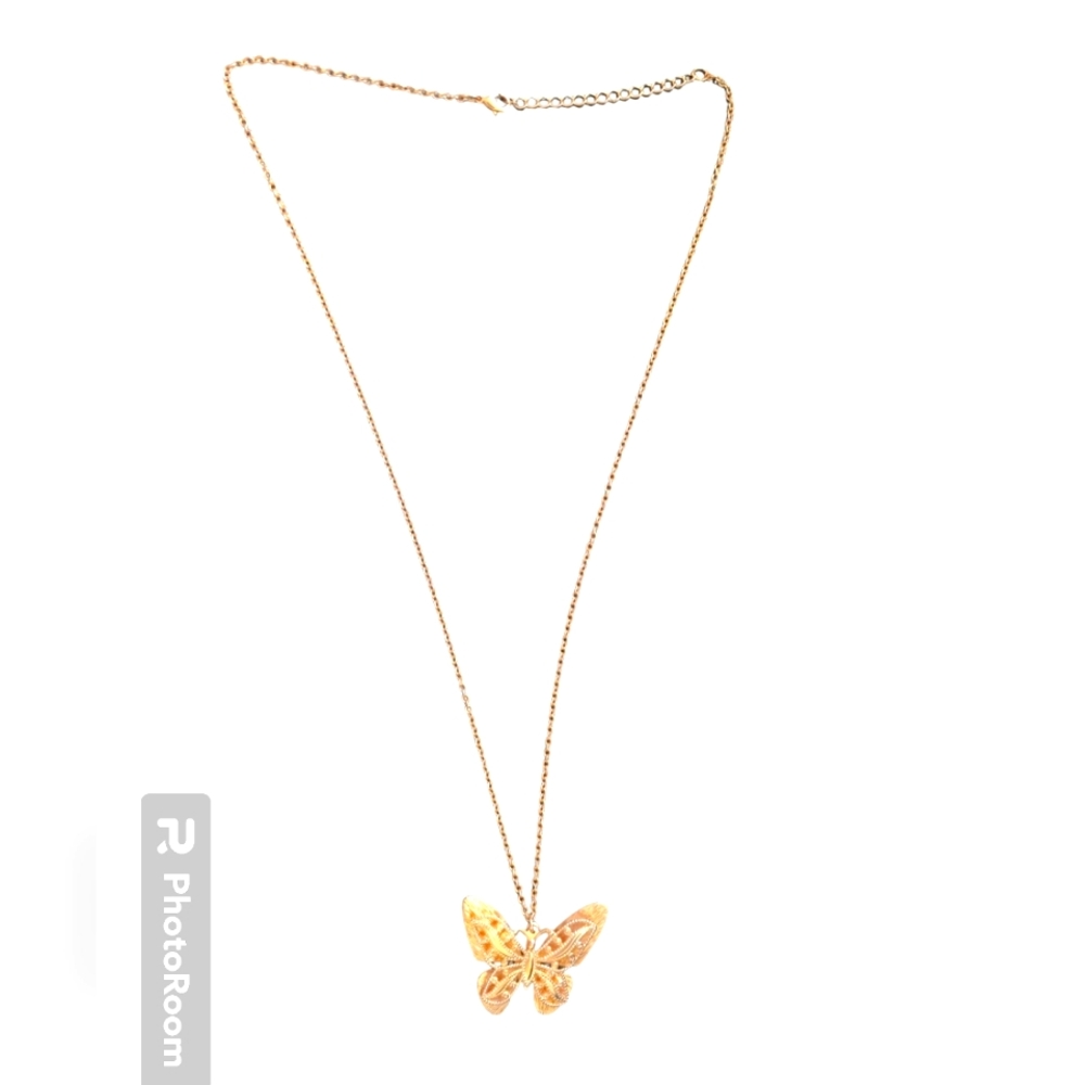 Butterfly Necklace - Gold Accent